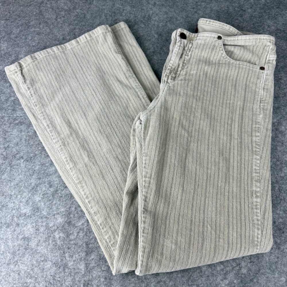Mossimo Beige Grey Pinstripe Corduroy Flare Juniors Sz 13 Stretch Retro Y2K 90s